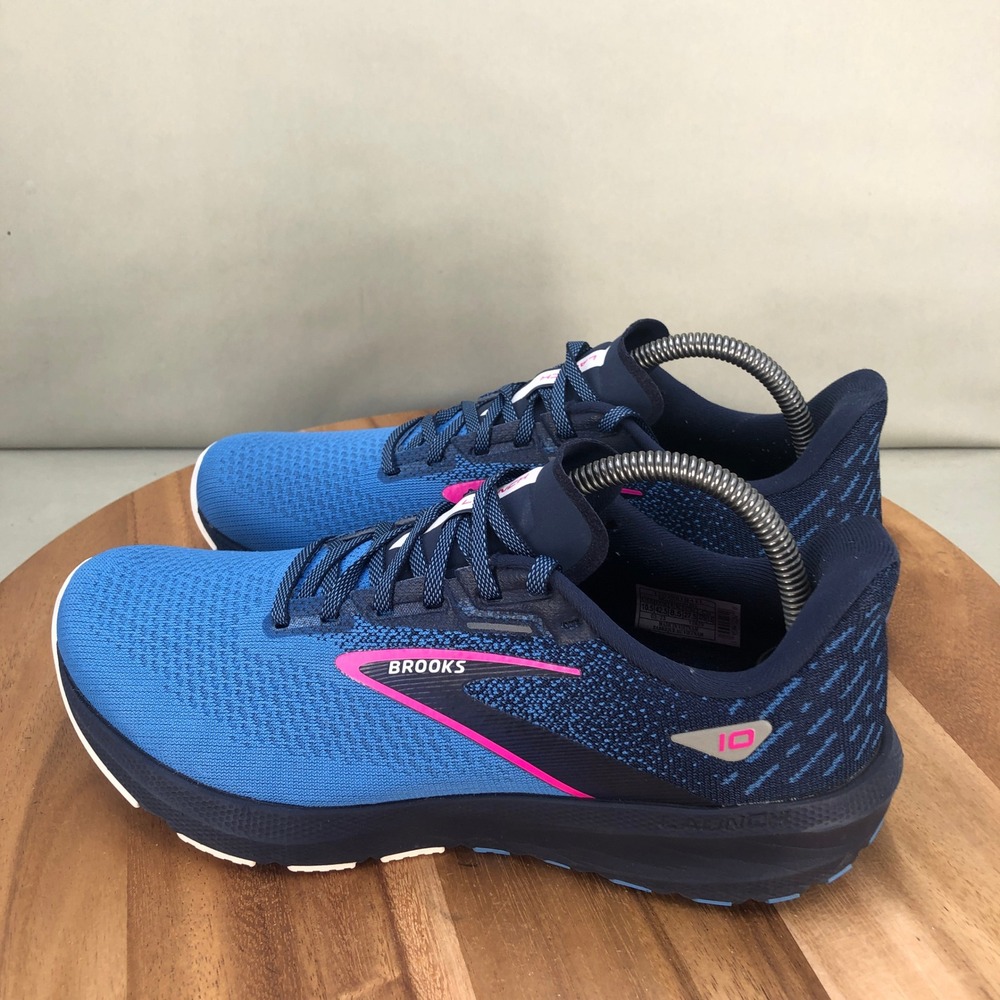 Brooks Launch 10 Womens Running Shoes Blue Pink Cushioned Size 10.5 Medium B - Picture 3 of 7